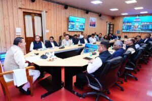 मुख्यमंत्री श्री पुष्कर सिंह धामी से गुरुवार को मुख्यमंत्री आवास में “इंडिया डिजिटल इंपॉवरमेंट मीट एंड अवॉर्ड” समारोह के आयोजकों ने शिष्टाचार भेंट की। इस अवसर पर आयोजन से जुड़े विभिन्न विषयों पर विस्तार से चर्चा की गई।