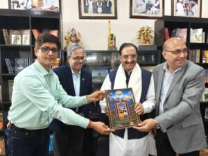 लेखक गाँव में यूनिवर्सिटी ऑफ साउथैम्पटन यूके के प्रतिनिधिमंडल ने की डॉ. निशंक से शिष्टाचार भेंट।