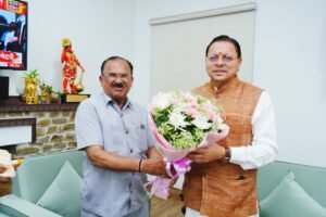 मुख्यमंत्री श्री पुष्कर सिंह धामी से राजस्थान विधानसभा अध्यक्ष श्री वासुदेव देवनानी ने की शिष्टाचार भेंट